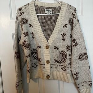 American Eagle button up paisley sweater